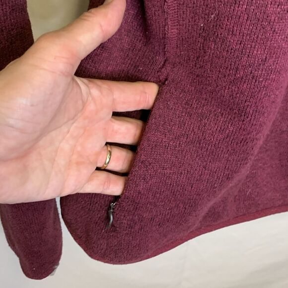 The North Face Magenta 1/2 Zip Button Sweater Fleece Hoodie Size M - Picture 5 of 12